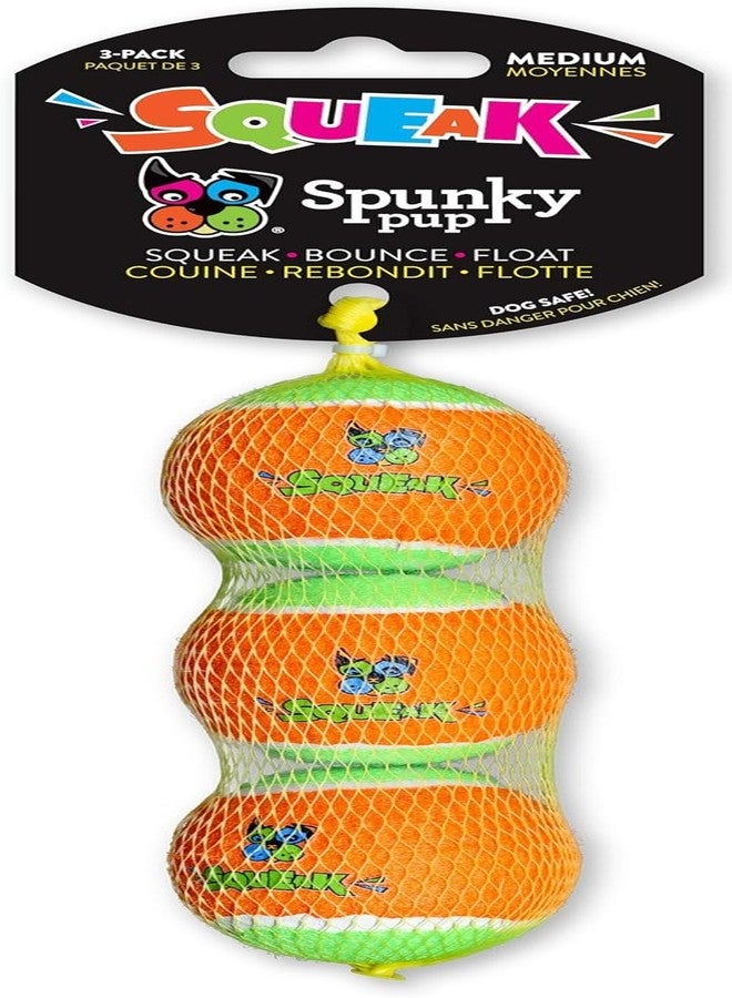 Spunky pup Squeaky Tennis Balls 3-Pack Medium - Image 1